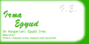 irma egyud business card