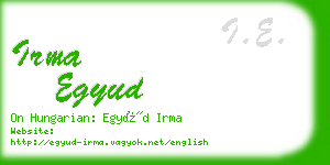 irma egyud business card